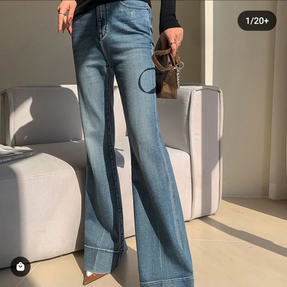 Commense Light Blue High-Rise Wide Leg Jeans